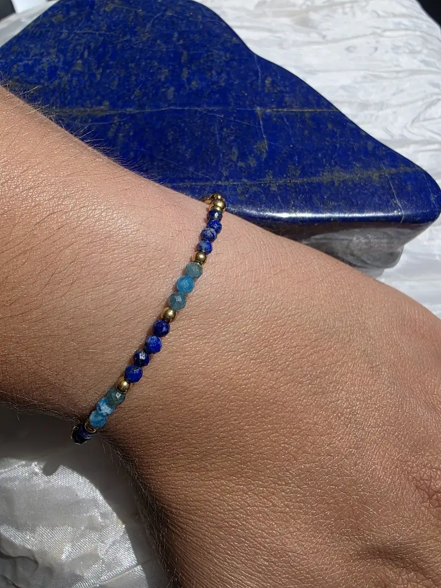 Bracelet Jalya Apatite bleue et Lapis-Lazuli
