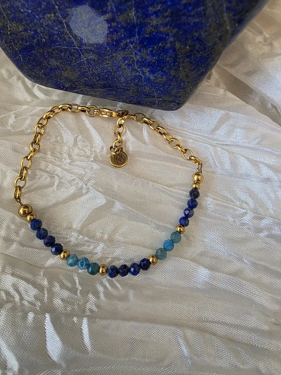 Bracelet Jalya Apatite bleue et Lapis-Lazuli