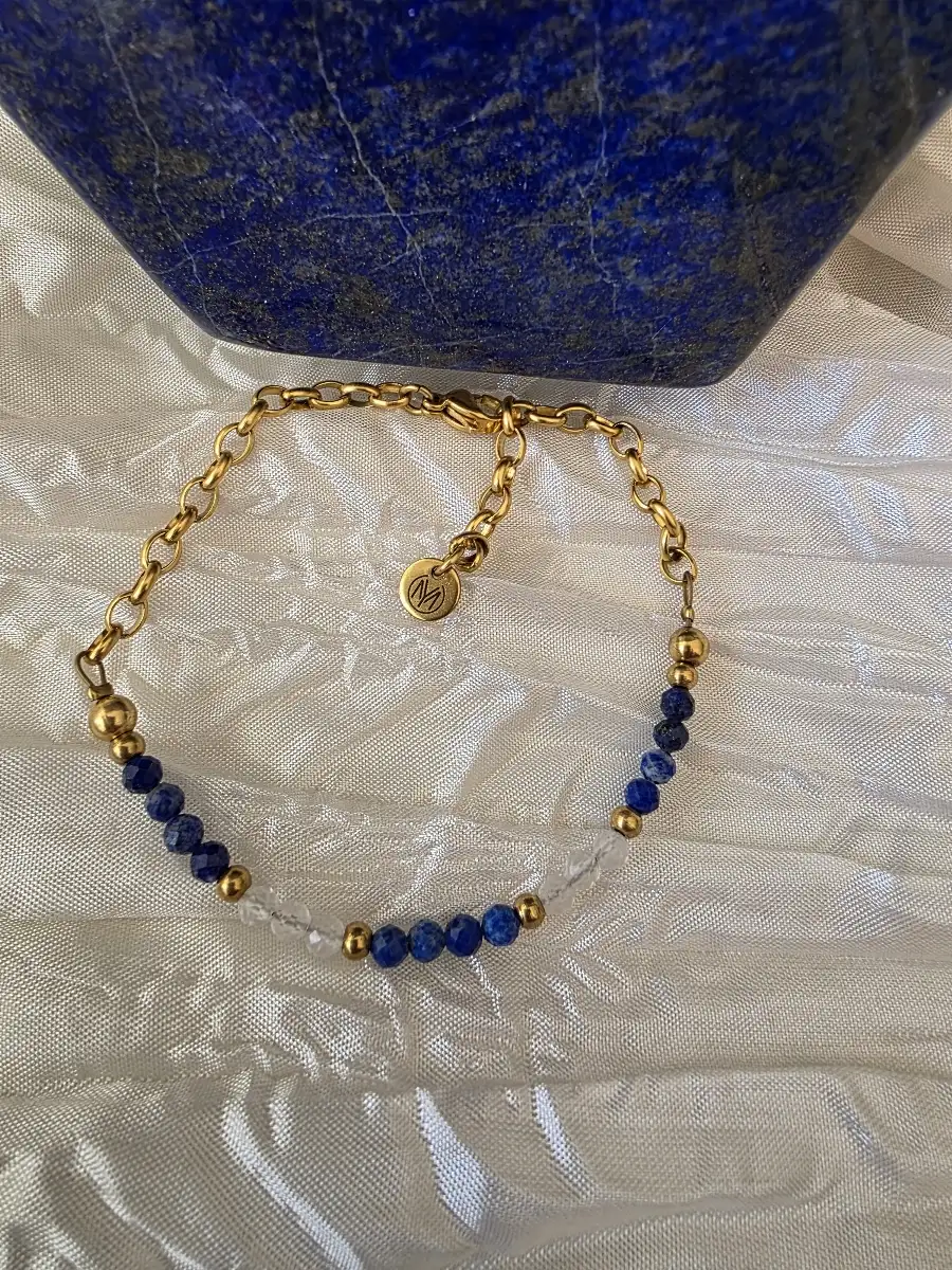 Bracelet Jalya Pierre de lune et Lapis-Lazuli