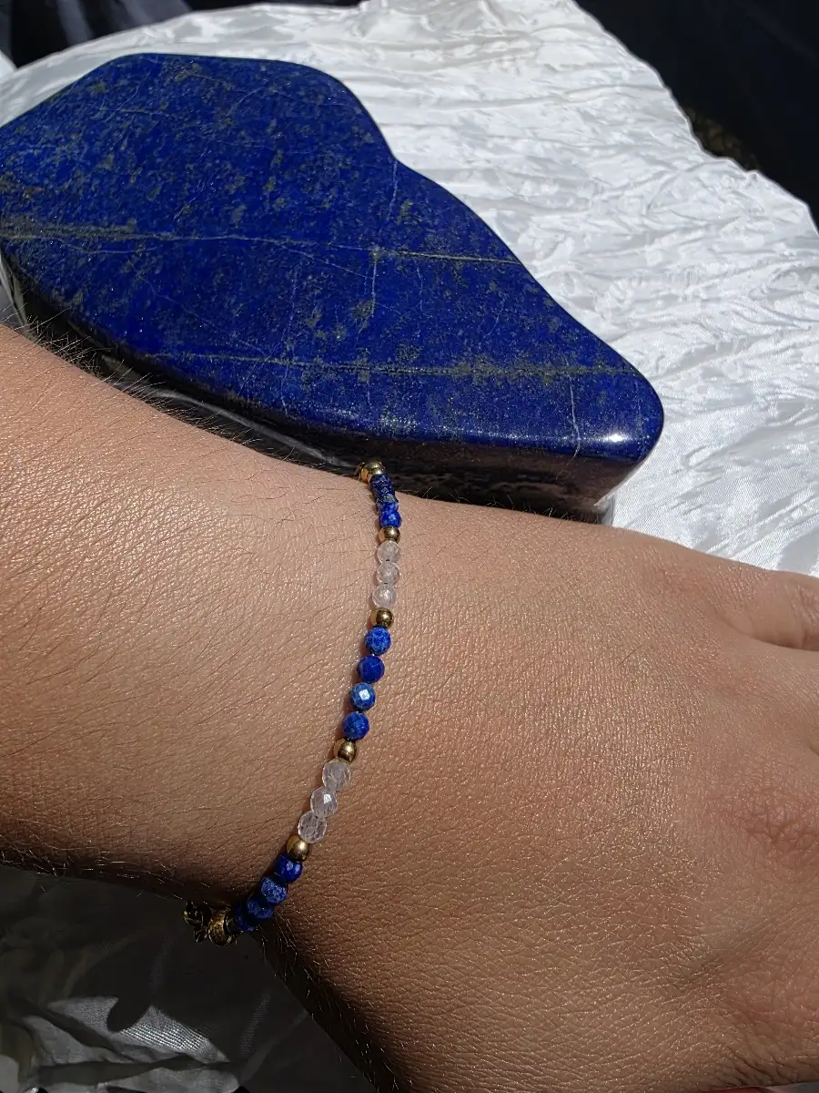 Bracelet Jalya Pierre de lune et Lapis-Lazuli
