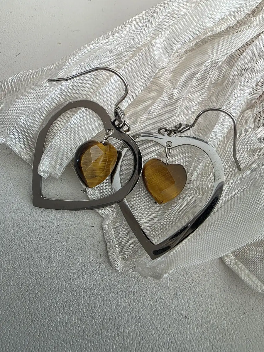 Boucle d'oreilles Amore en oeil de tigre