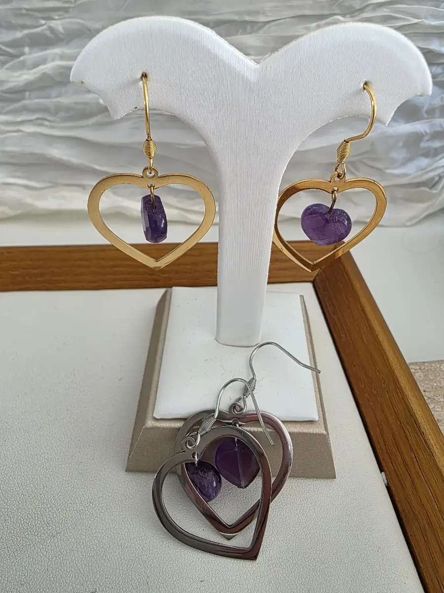 Boucles d'oreilles Amore en Améthyste