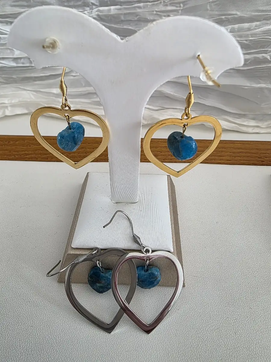 Boucle d'oreilles Amore en Apatite bleue