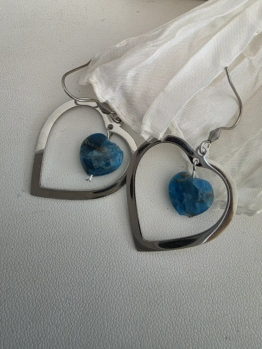 Boucle d'oreilles Amore en Apatite bleue