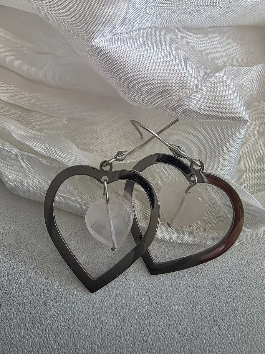 Boucles d'oreilles Amore en Quartz rose